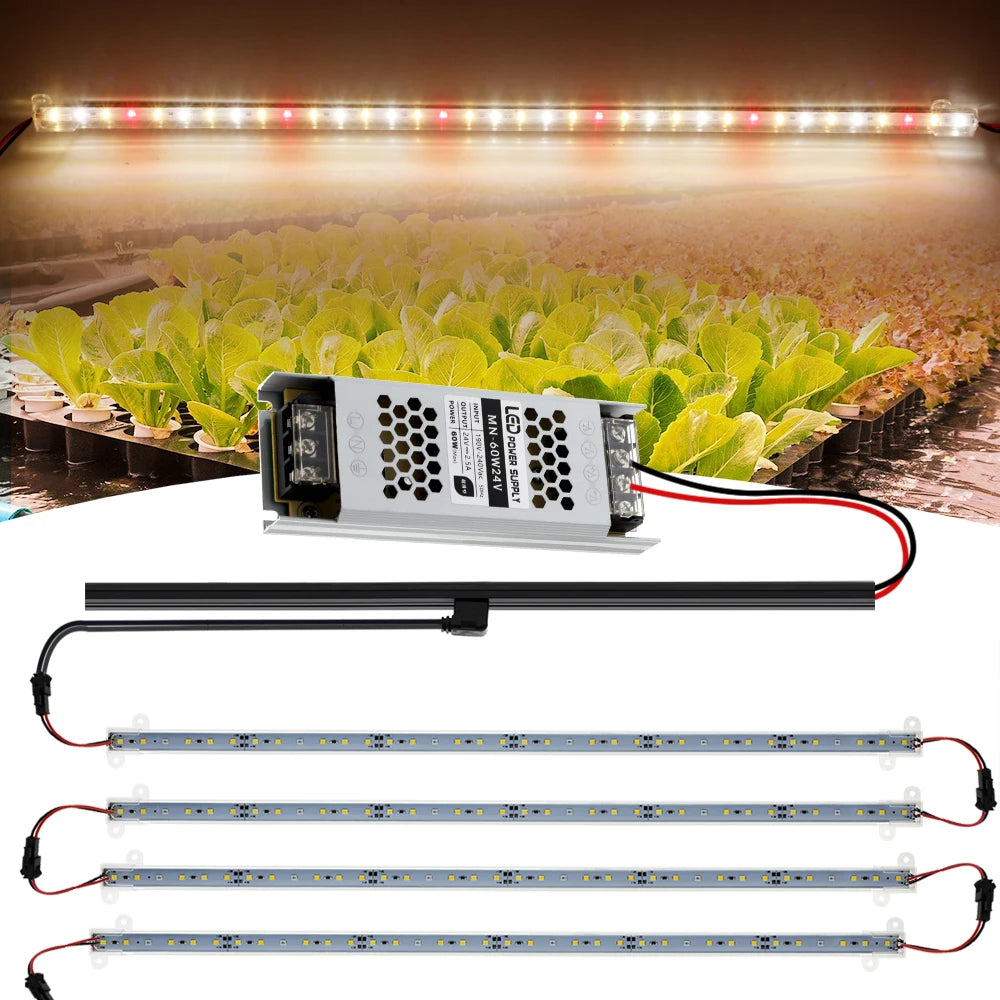 LED Grow Bar Light Set 24V 7W Plant Light Tubes Full Spectrum Phytolamp