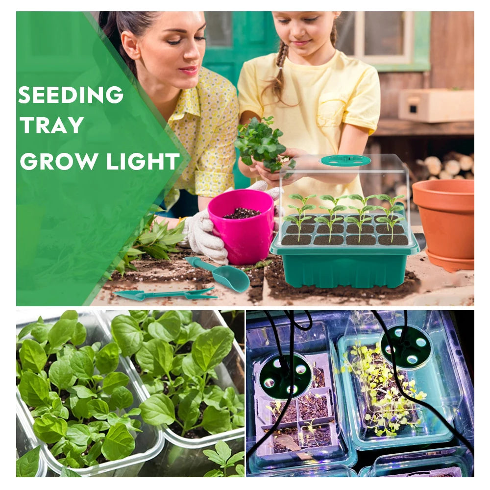 5pcs LED Grow Light with Seedling Tray Full Spectrum Plant Lamp