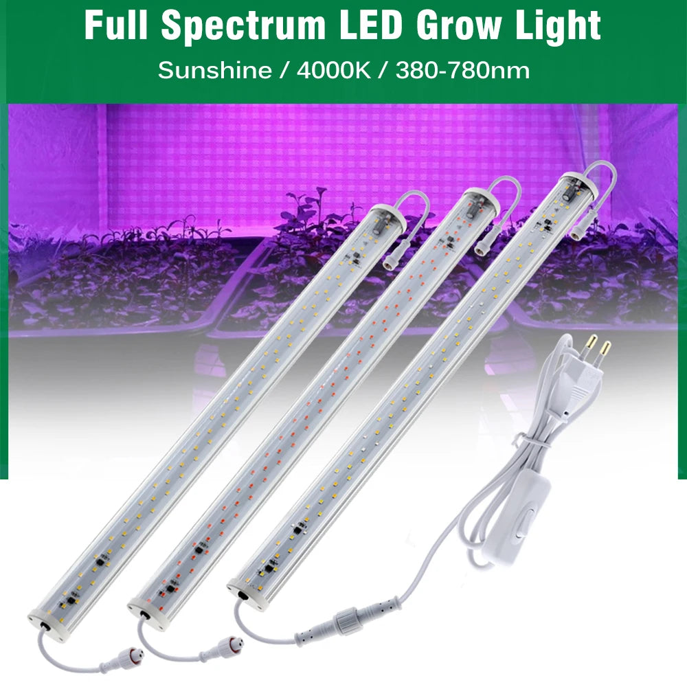 1-6pcs Full Spectrum LED Grow Light Tube 220V IP65 Waterproof Plant Bar Lamp Phytolamp