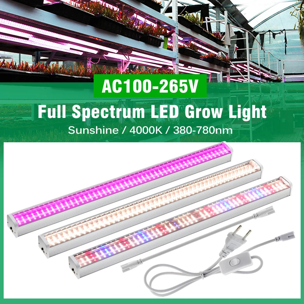 Grow Light 100V-265V Full Spectrum LED Bar Light for Plants